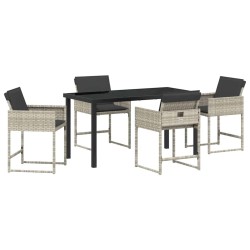 Ensemble de salle à manger pour jardin 5 pcs Gris clair 563060563060