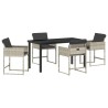 Ensemble de salle à manger pour jardin 5 pcs Gris clair 563060563060