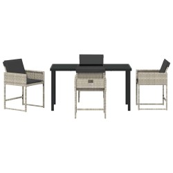 Ensemble de salle à manger pour jardin 5 pcs Gris clair 563060563060