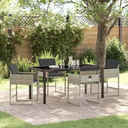 Ensemble de salle à manger pour jardin 5 pcs Gris clair 563061563061