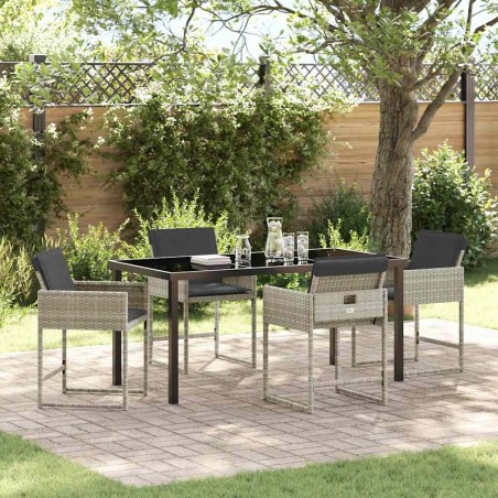 Ensemble de salle à manger pour jardin 5 pcs Gris clair 563061563061