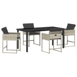 Ensemble de salle à manger pour jardin 5 pcs Gris clair 563061563061