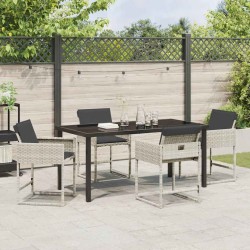 Ensemble de salle à manger pour jardin 5 pcs Gris clair 563061563061