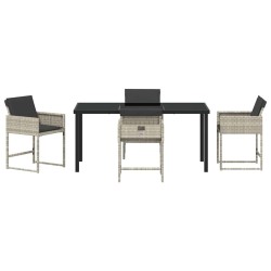 Ensemble de salle à manger pour jardin 5 pcs Gris clair 563061563061