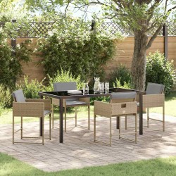 Ensemble de salle à manger pour jardin 5 pcs Beige polyrotin 563064563064
