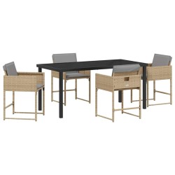 Ensemble de salle à manger pour jardin 5 pcs Beige polyrotin 563064563064