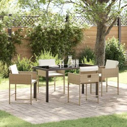 Ensemble de salle à manger pour jardin 5 pcs Beige polyrotin 563065563065