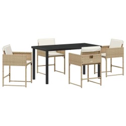 Ensemble de salle à manger pour jardin 5 pcs Beige polyrotin 563065563065
