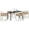 Ensemble de salle à manger pour jardin 5 pcs Beige polyrotin 563065563065