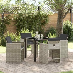 Ensemble de salle à manger pour jardin 5 pcs Gris clair 563067563067