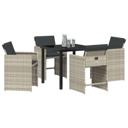 Ensemble de salle à manger pour jardin 5 pcs Gris clair 563067563067
