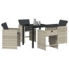 Ensemble de salle à manger pour jardin 5 pcs Gris clair 563067563067