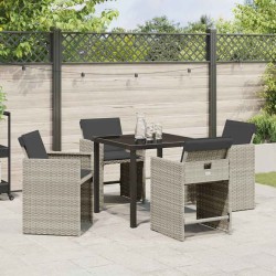 Ensemble de salle à manger pour jardin 5 pcs Gris clair 563067563067