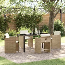 Ensemble de salle à manger pour jardin 5 pcs Beige polyrotin 563068563068