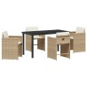 Ensemble de salle à manger pour jardin 5 pcs Beige polyrotin 563068563068
