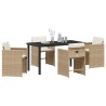 Ensemble de salle à manger pour jardin 5 pcs Beige polyrotin 563068563068