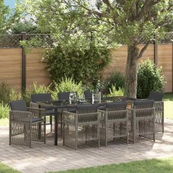 Ensemble de salle à manger pour jardin 9 pcs Gris 563069563069