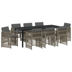 Ensemble de salle à manger pour jardin 9 pcs Gris 563069563069