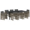 Ensemble de salle à manger pour jardin 9 pcs Gris 563069563069
