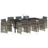 Ensemble de salle à manger pour jardin 9 pcs Gris 563069563069