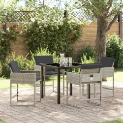 Ensemble de salle à manger pour jardin 5 pcs Gris clair 563070563070