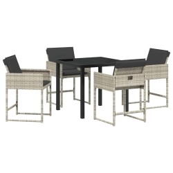 Ensemble de salle à manger pour jardin 5 pcs Gris clair 563070563070
