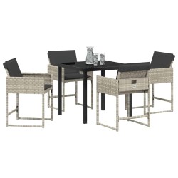 Ensemble de salle à manger pour jardin 5 pcs Gris clair 563070563070