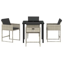 Ensemble de salle à manger pour jardin 5 pcs Gris clair 563070563070