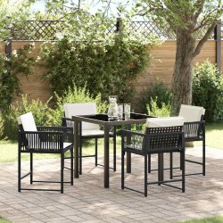 Ensemble de salle à manger pour jardin 5 pcs Noir polyrotin 563071563071