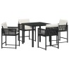 Ensemble de salle à manger pour jardin 5 pcs Noir polyrotin 563071563071