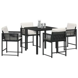 Ensemble de salle à manger pour jardin 5 pcs Noir polyrotin 563071563071