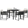 Ensemble de salle à manger pour jardin 5 pcs Noir polyrotin 563071563071
