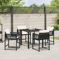 Ensemble de salle à manger pour jardin 5 pcs Noir polyrotin 563071563071