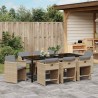 Ensemble de salle à manger pour jardin 9 pcs Beige polyrotin 563072563072