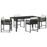 Ensemble de salle à manger pour jardin 5 pcs Noir polyrotin 563073563073