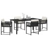 Ensemble de salle à manger pour jardin 5 pcs Noir polyrotin 563073563073