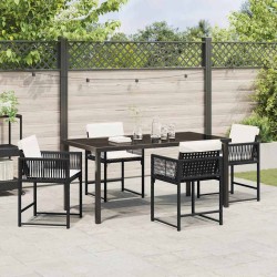 Ensemble de salle à manger pour jardin 5 pcs Noir polyrotin 563073563073
