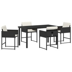 Ensemble de salle à manger pour jardin 5 pcs Noir polyrotin 563074563074