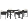 Ensemble de salle à manger pour jardin 5 pcs Noir polyrotin 563074563074
