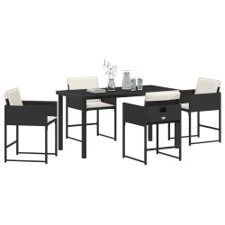 Ensemble de salle à manger pour jardin 5 pcs Noir polyrotin 563074563074