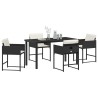Ensemble de salle à manger pour jardin 5 pcs Noir polyrotin 563074563074