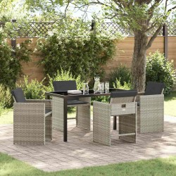 Ensemble de salle à manger pour jardin 5 pcs Gris clair 563075563075
