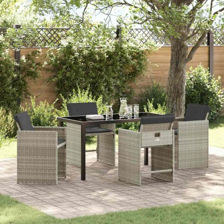 Ensemble de salle à manger pour jardin 5 pcs Gris clair 563075563075