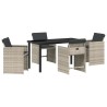 Ensemble de salle à manger pour jardin 5 pcs Gris clair 563075563075