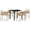 Ensemble de salle à manger pour jardin 5 pcs Beige polyrotin 563076563076