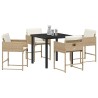 Ensemble de salle à manger pour jardin 5 pcs Beige polyrotin 563076563076