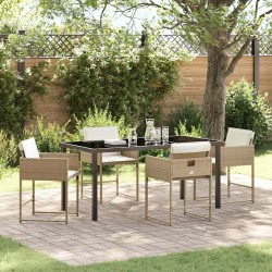 Ensemble de salle à manger pour jardin 5 pcs Beige polyrotin 563077563077