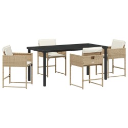 Ensemble de salle à manger pour jardin 5 pcs Beige polyrotin 563077563077