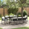 Ensemble de salle à manger pour jardin 9 pcs Noir polyrotin 563078563078