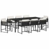 Ensemble de salle à manger pour jardin 9 pcs Noir polyrotin 563078563078